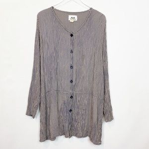 Flax Black and White Checkered Tunic